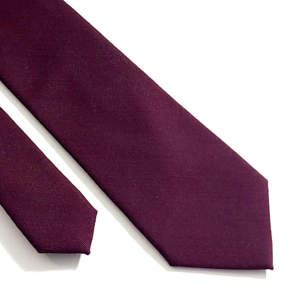 Van Heusen Purple Wool Polyester Skinny Tie